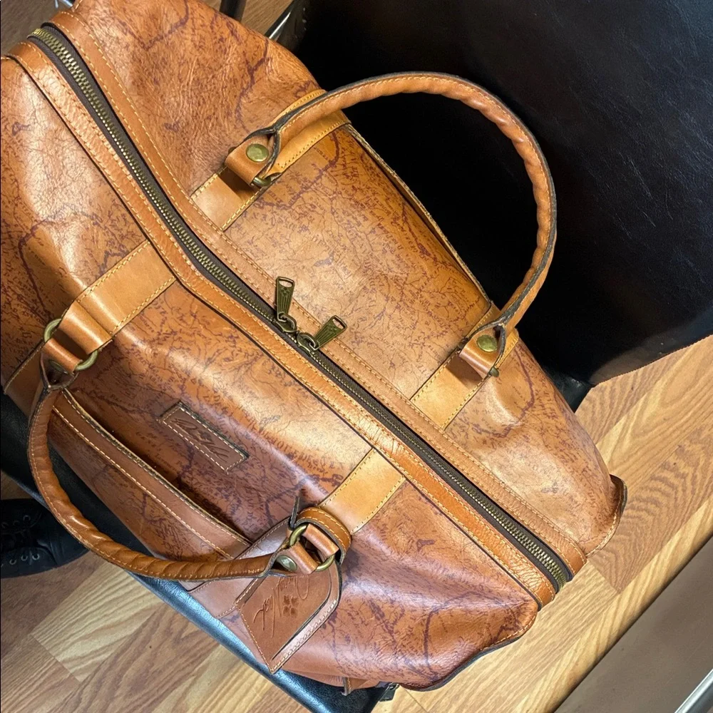Patricia Nash Tan Leather Duffel Bag - Picture 7 of 12
